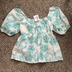 perfectly priscilla im all yours floral eyelet top 6/8